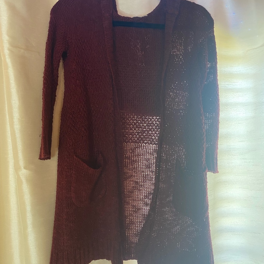 Dillards Garnet/Burgandy Cardigan